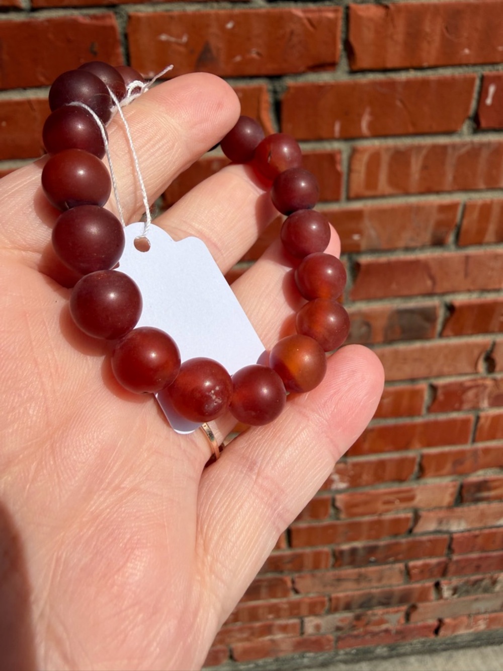Matte Carnelian Beaded Stretch Bracelet - Women Jewelry